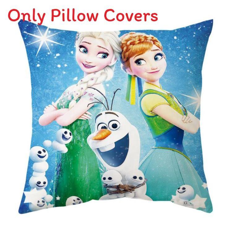 The Frozen Snow Queen Cartoon Cushion Cover Linen Material Cozy Spaces Home