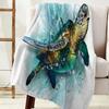 Turtle Blue Sea Bubble Throw Blanket Warm Microfiber Flannel Blanket Bedroom Decor Blankets For Beds