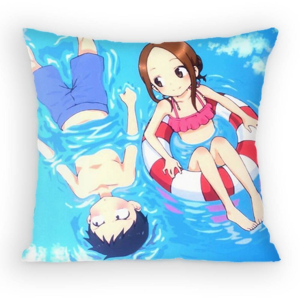 KKarakaiS Jozu no TTakagiSan Pillow Case Antidustmite Pillowcase Invisible zipper silky Sofa cushion cover for bedroom