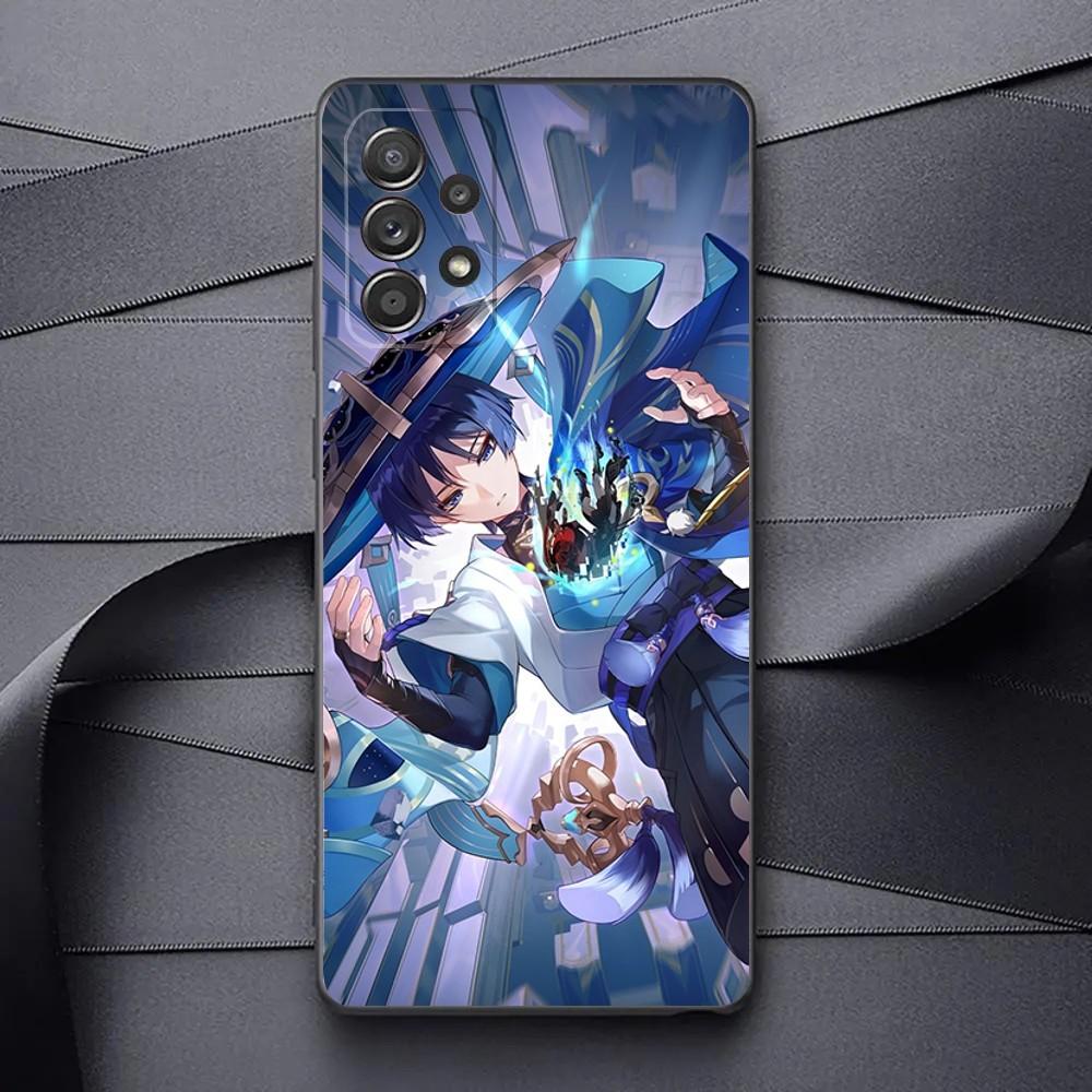 Scaramouche Genshin Impact Phone Case For Samsung Galaxy A13,A21s,A22,A31,A32,A52,A53,A71,A80,A91 Soft Black Phone Cover