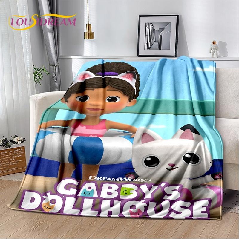 Cartoon Cute Gabbys Dollhouse Girl Soft Blankets,Keep Warm Throw Blanket Comfortable Blanket for Picnic Beds Sofa Home Bedroom