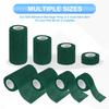 PATIKIL Bandage 24 5 Wickelband für Sport und Outdoor Dunkelgrün 1"/2"/3"/4" Selbstklebende Wickel, Anzahl, Yards, Elastisch, Atmungsaktiv, Selbstklebend