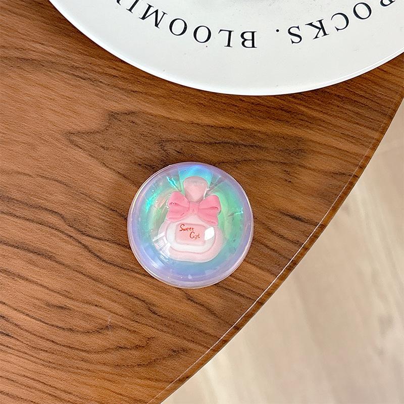 Small Fresh Laser Crystal Ball Flower Sequin Mobile Phone Airbag Bracket Paste Dream Girl Heart Ring