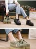 Johnature Thick Soled Hollow Hole Shoes Genuine Leather Lace Up Comfortable Women's Platform Sandals