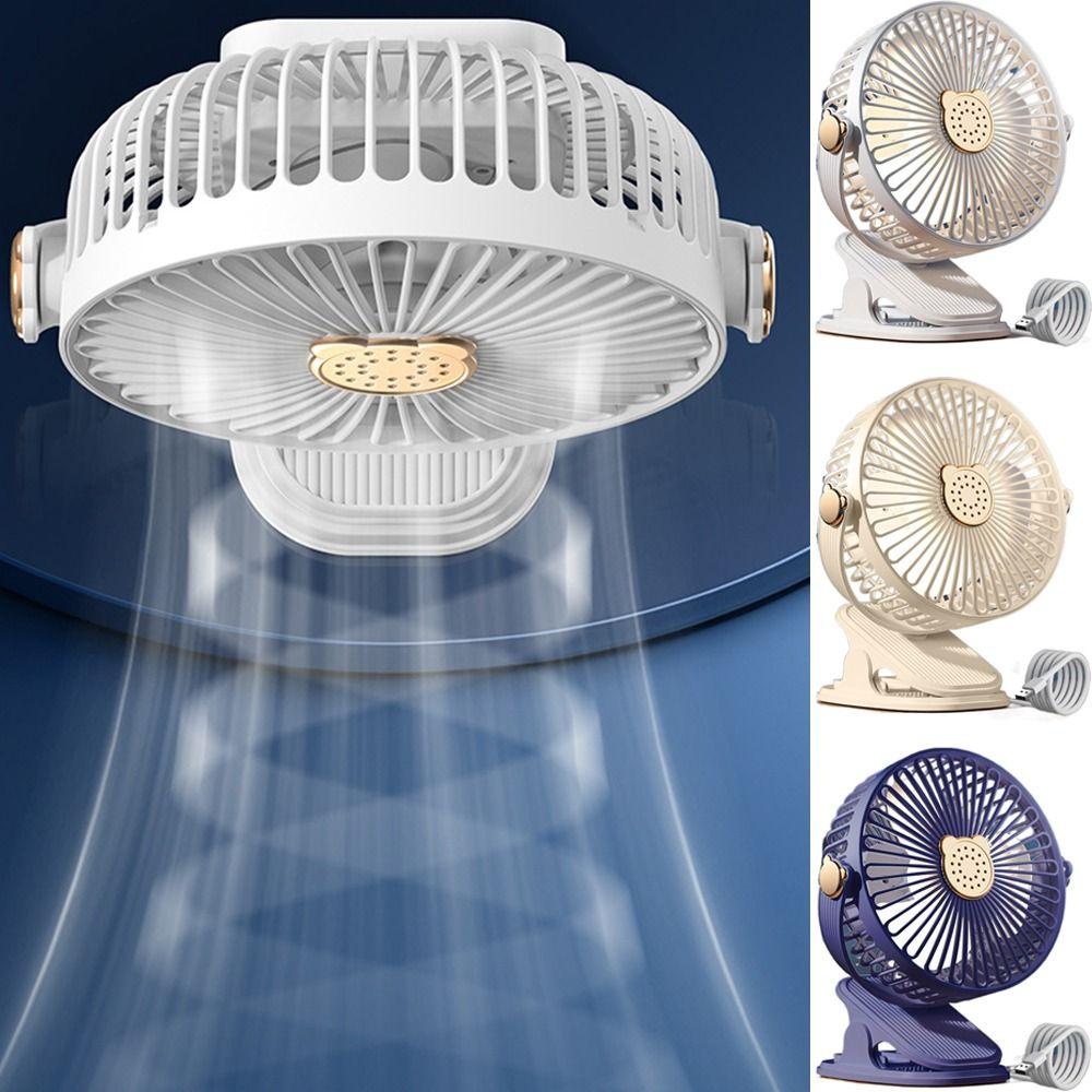 Clip-On Desktop Hang Clip Fan Low Noise 3 in 1 Car Cooler Flexible Ceiling Electric Fan  Camping