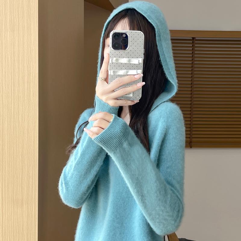 Women's Cashmere Sweater Qinghe Cashmere 30% Cashmere 70% Wool Autumn and Winter Pullover Warm and Fashionable