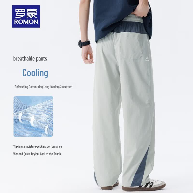 ROMON Men s Ice Silk Straight Fit Casual Pants 5XL