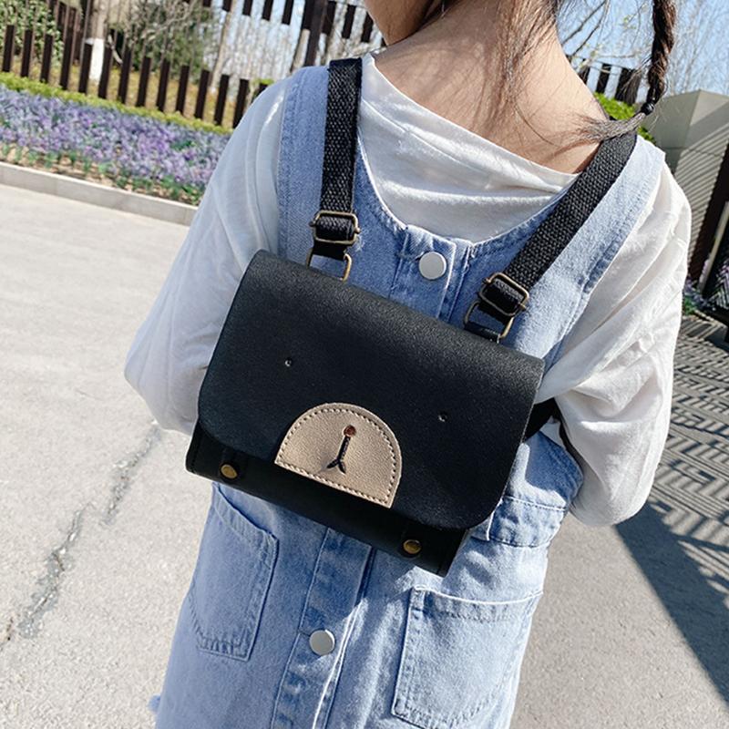 Søt PU-skinn Barneryggsekk Cartoon Bear Førskoleveske Baby Gutt Jenter Mini Barnehage Skolesekk