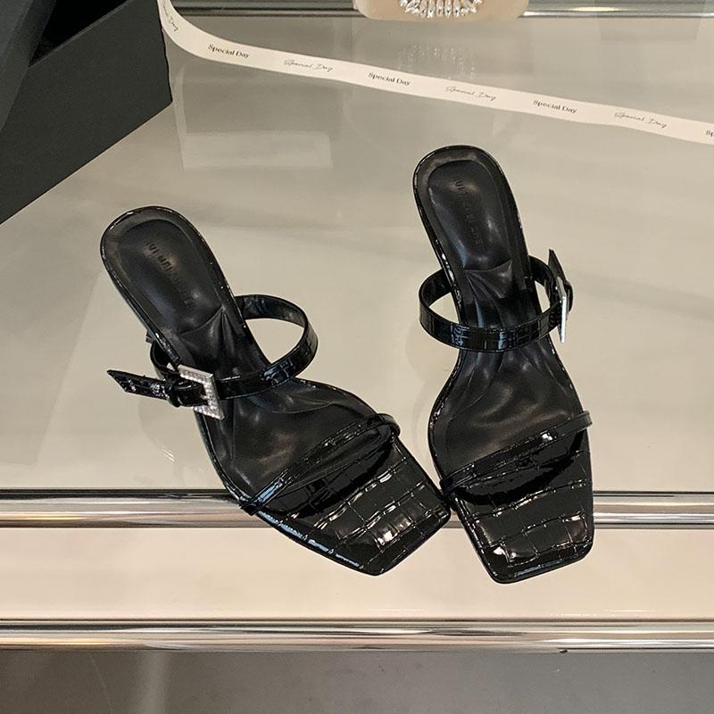 

Fashion Sexy Ladies High Heels Sandals Shoes Female Slip On Footwear Fashion Silk Women Thin Heels Sandals Shoes Slides Pumps 35