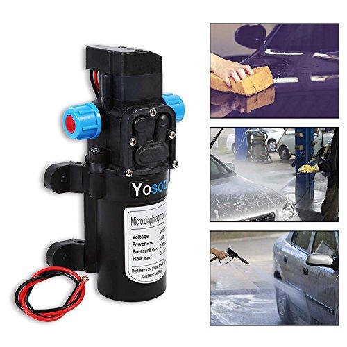 Ongwan Keenso DC12V Pressure Diaphragm Pump, 5Lmin, 116 PSI, with Pressure Switch and Hose Clamp, Self-Priming Sprayer Pump for RVs, Campers, Marine B