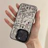 Silver Shell Creative Robot Line Phone Case for Apple 17/16/15 Pro & 14 Pro Max/13/12 Cross