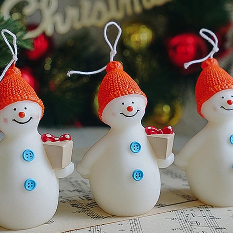 Natural Soys Wax Snowman Candle With Cleaning Burn For Holiday Ambiances Elegant Festival Table Centerpiece