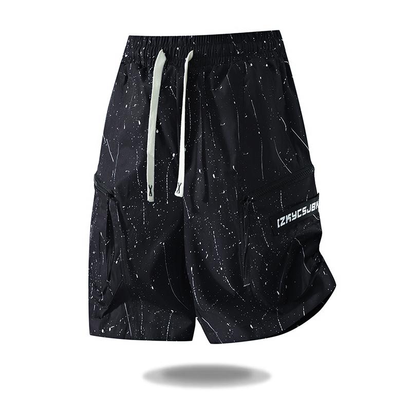 

Summer Casual Sports Shorts Men s Running Loose Running Fitness Men s Five Quarter Shorts Loose Shorts M чорний