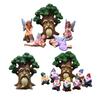Grandpa Tree Figurine Resin Mini Gnome Statues Flower Fairy Miniatures Collectibles Fairy Garden Accessories for Indoor Potted Plant Decoration