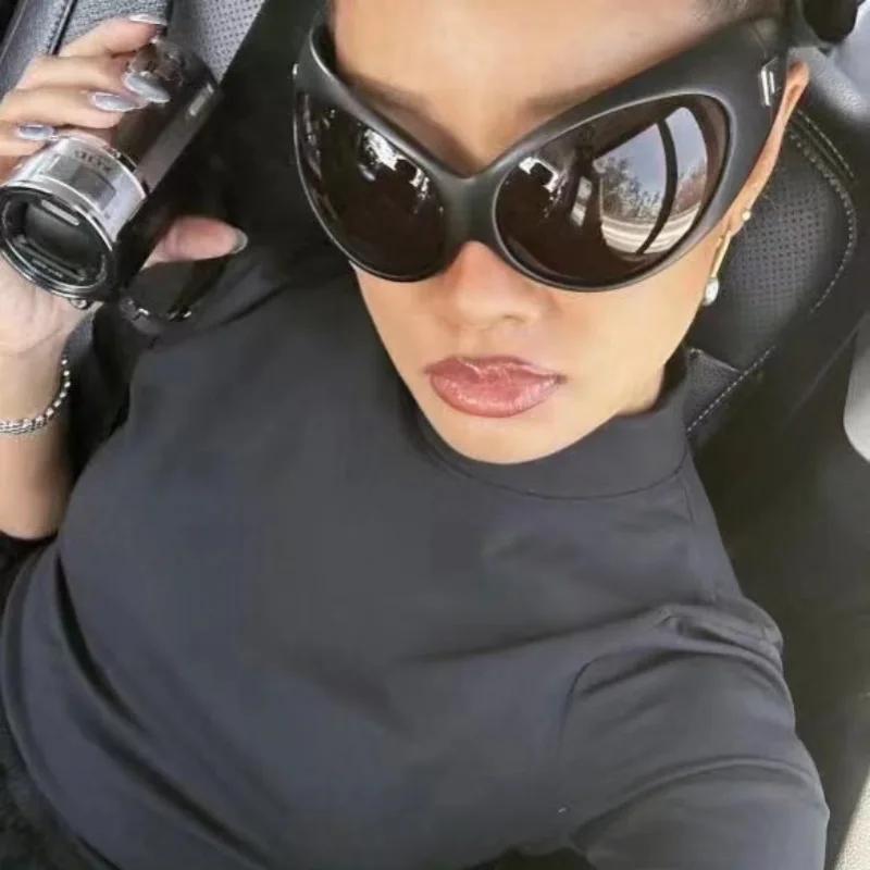 Fashion  Vintage Oversized Et Cat Eye Sunglasses Women For Men Trendy Sun Glasses Punk Shades Luxury Brand Designer Eyewear
