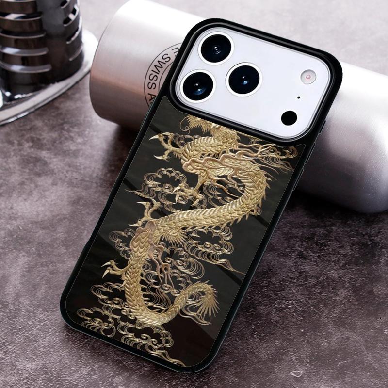 Retro Chinese Dragon Totem Phone Case for iPhone 17 16 15 Pro Max Air 14 13 12 11 Plus Shockproof Capa Cover