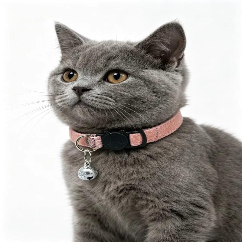 Adjustable Plaid Pet Collar Safety Release Buckle for Kittens