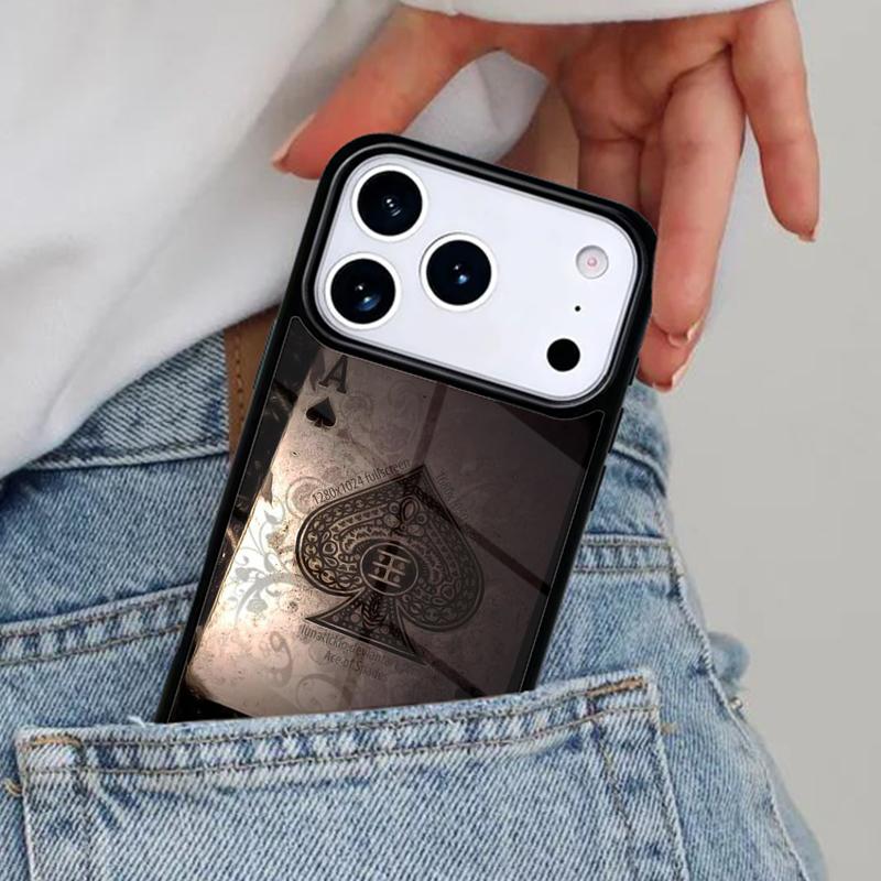 Spades Poker Play Cards Ace Art Phone Case for iPhone 17ProMax 12 13 14 15 16e 17 Pro Max Plus Air Cover