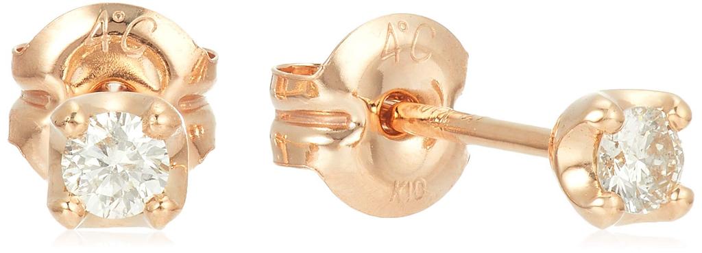 diamond K10 pink gold earrings 111146153111 4℃ (Yondo Sea) 0.05ct (PG)