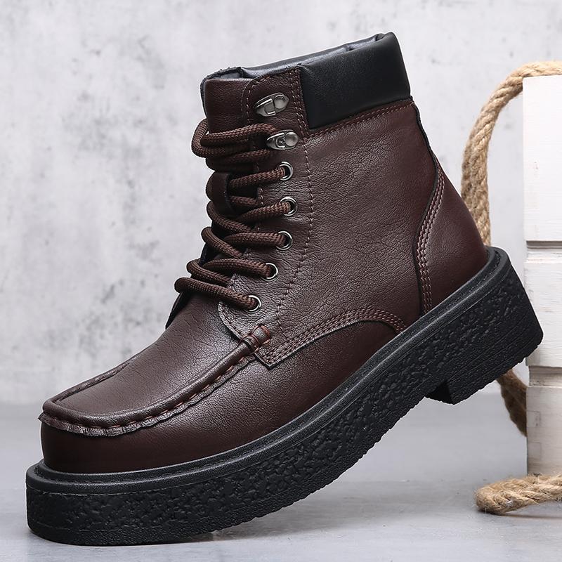 Fashion Fashion Designer Men Ankle Boots Classic Motorcycle Boots Outdoor High Top Male Shoes Leisure Walk Basic Botas Man Walking Shoes