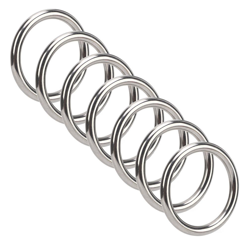 7 Pcs Silver O Ring Rustproof Solid Round Buckle Durable Stainless Steel O Ring  Diving Accessory