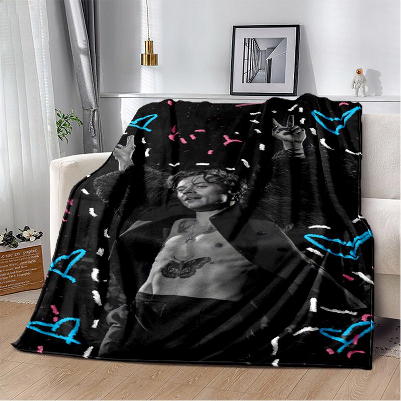 29 Style H-Harry Styles Singer Star Soft Flannel Blanket for Beds Bedroom Sofa Picnic,Throw Blanket for Leisure Nap Gift