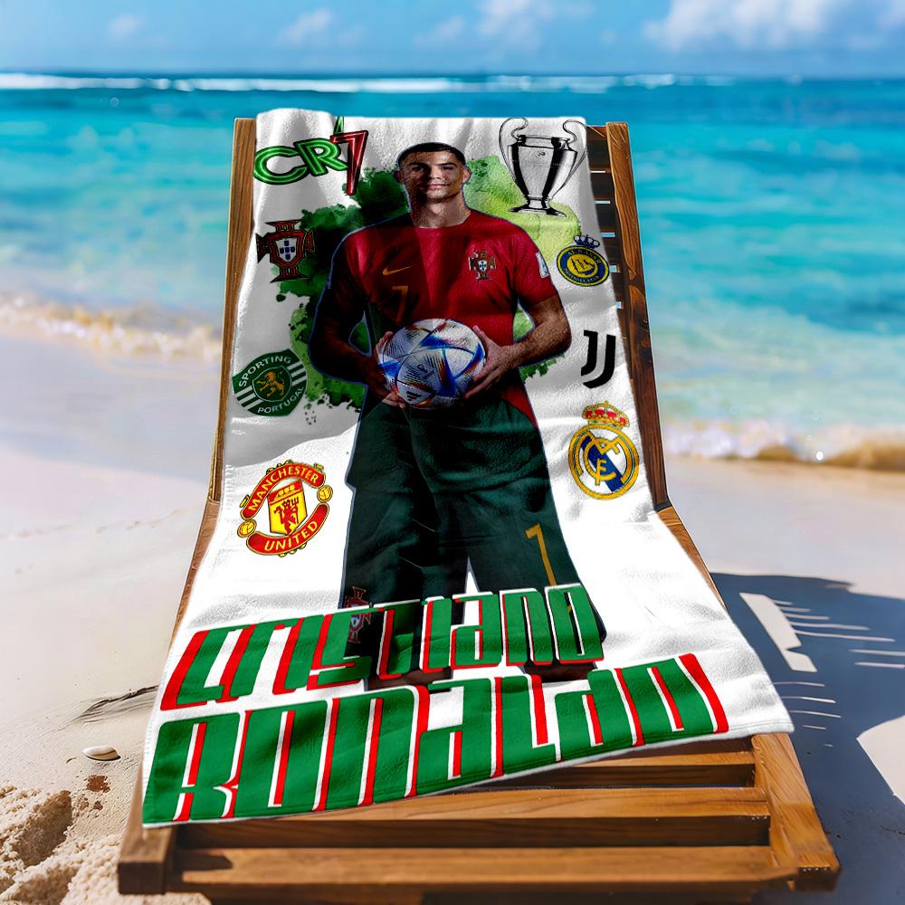 Cristiano Ronaldo Beach Towel Soft Durable Quickdry Comfortable Lightweight Suitable For Swimming Gym Camping Yoga Vacation