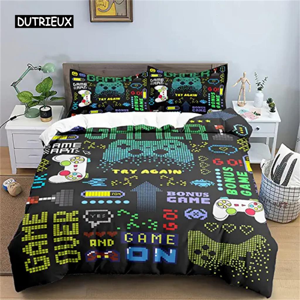 

Пододеяльник с игровой ручкой для мальчиков, одеяло для видеоигр, чехол для кровати для мальчиков-подростков, украшение для спальни, геймпад, контроллер, пододеяльник EU single(135x200cm)