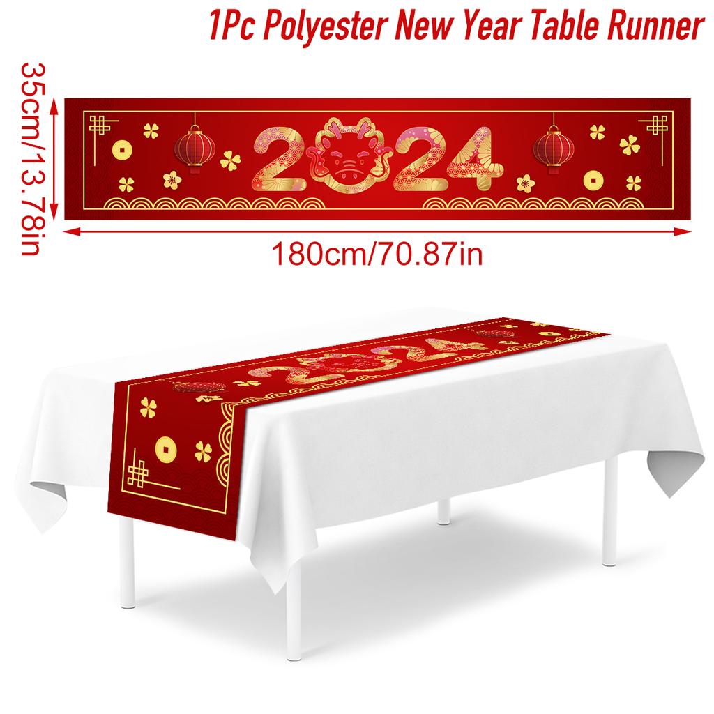 Chinese Style Table Runner Cloth Chinese New Year Decoration For Home 2024 Tablecloth Spring Festival Home Table Ornament 2024