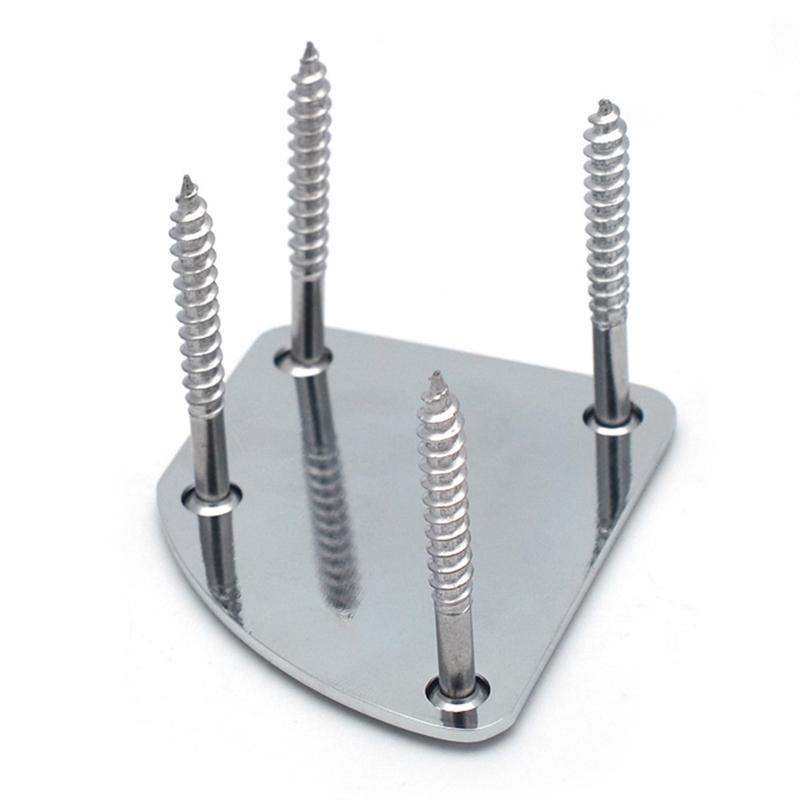 Guitar Replacement Kit 4 Hole Neck Plate Joint Back Mounting Plate with 4 Screws