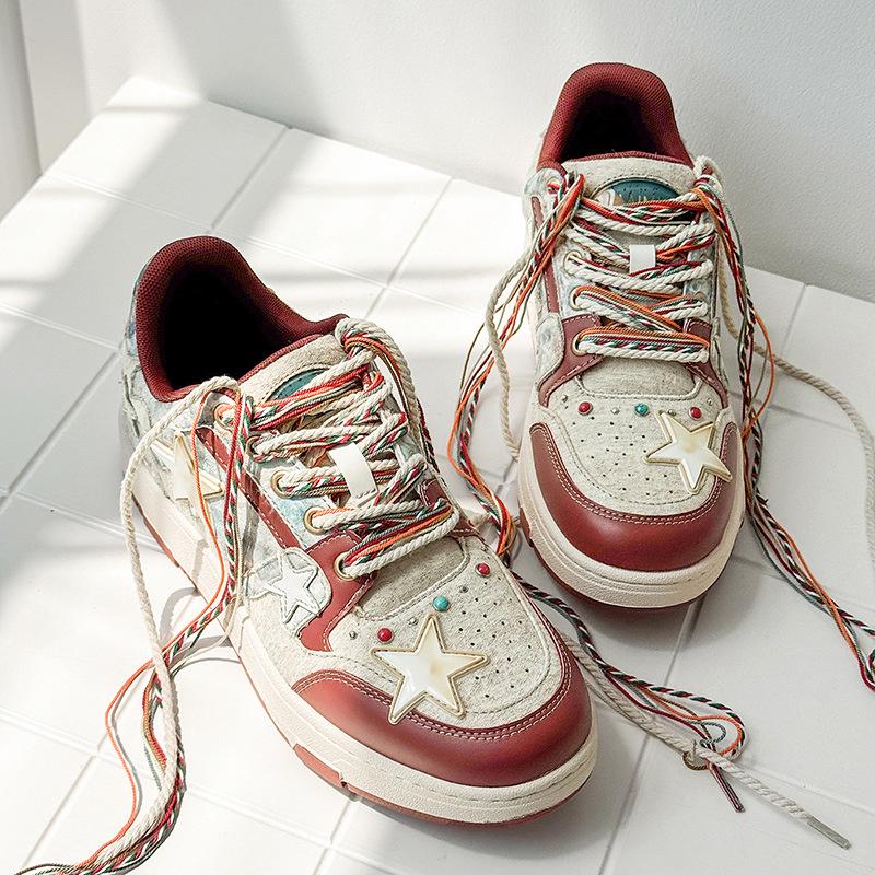 

Dunhuang Star Canvas Height-Increasing Skate Shoes - Trendy, Versatile, Thick-Soled Casual Shoes for Couples 39