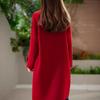 Women's Slim Fit Long Wool Coat with Wide Lapel and Toggle Closure - Double-Faced Woolen Overcoat for Autumn/Winter