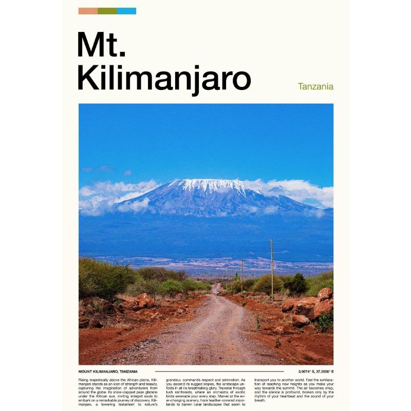 Mountains rivers City Forest Mount Everest Mount Kilimanjaro Poster Print Canvas Painting WallArt Picture Living Room Home Decor