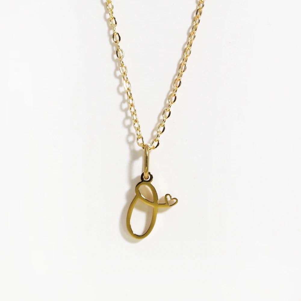 Charms Heart Initial Necklaces for Women,Gold Plated Letter Pendant Necklace, 26 Capital A-Z Stainless Steel Jewelry