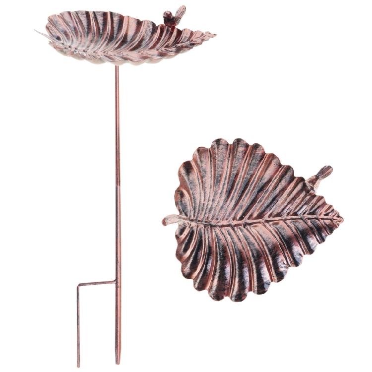 Garden Metal Bird Bath Stake for Patios and Garden Featuring a Unique Bird Ornaments Bird Feeding Bowl