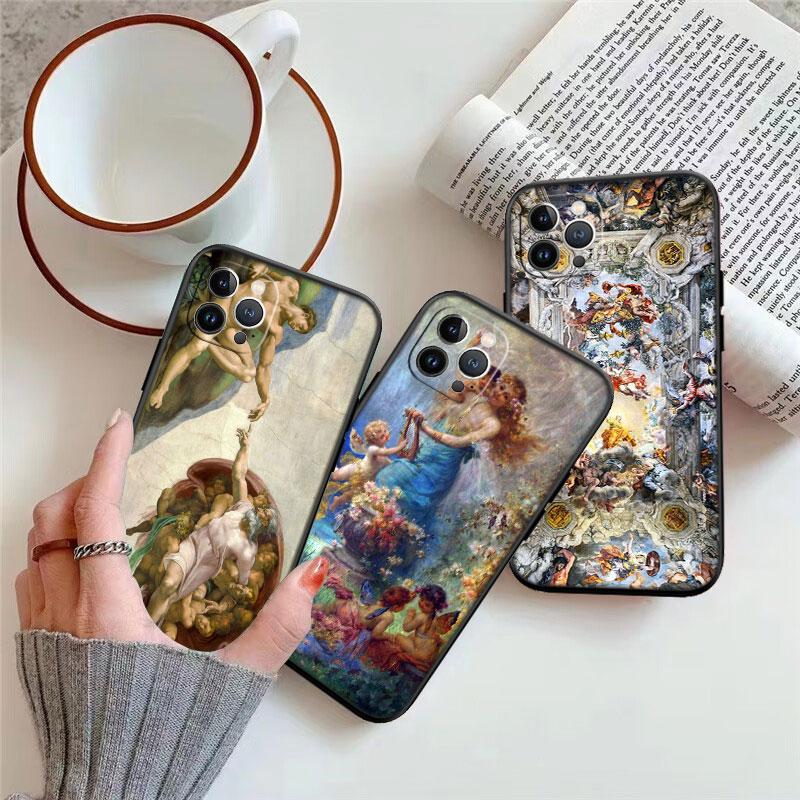 IK31 Fresko Adam Skulptur Engel Neue High-End Muschel Handyhülle für Redmi Note 13 14 Pro+ Plus A3 A3X 13X 13C 13R 14S 14C 14R