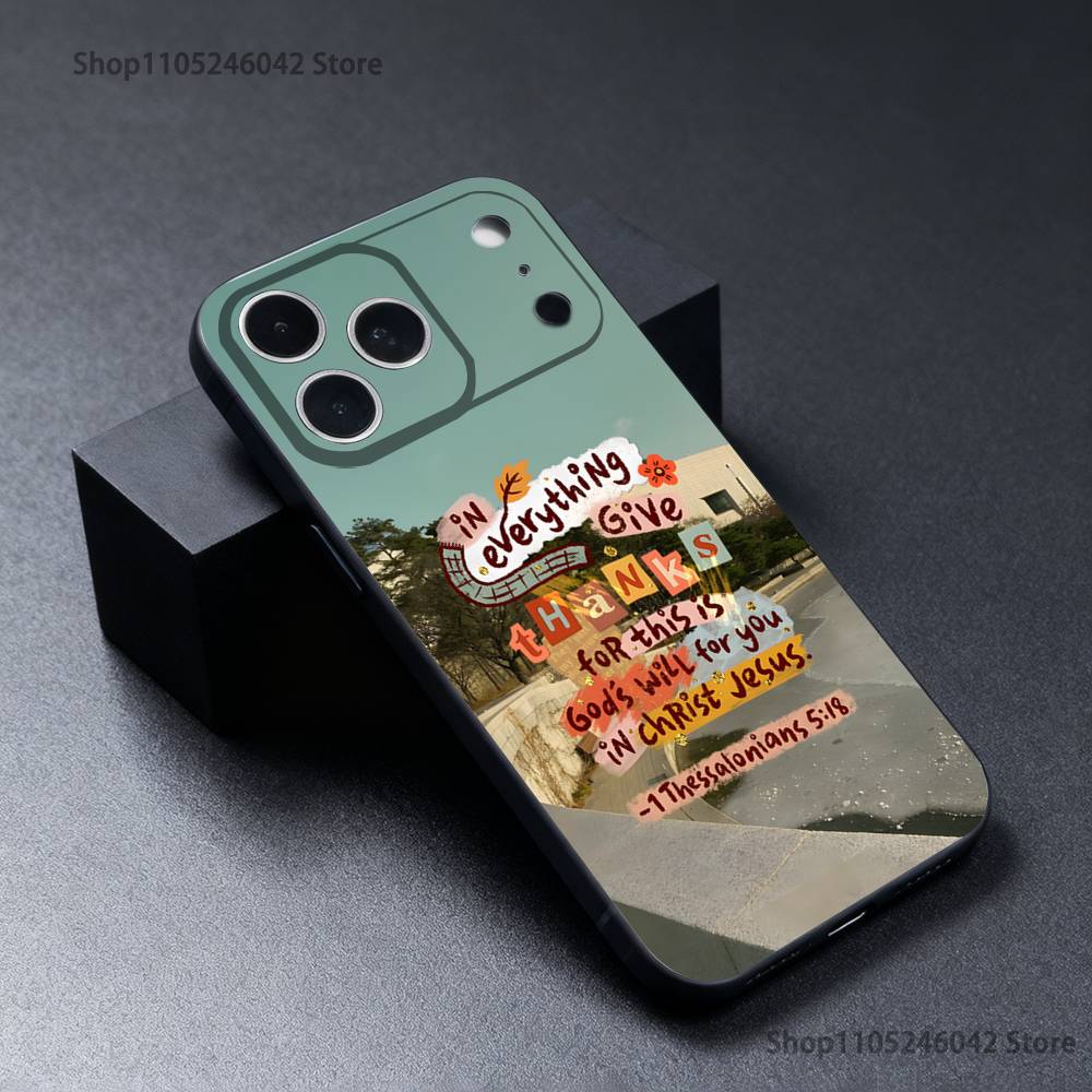 

Jesus Bible Verses Black Soft Cover Phone Case For iPhone 17,16,15,14,13,12,11,Pro,Max,Plus iPhone14