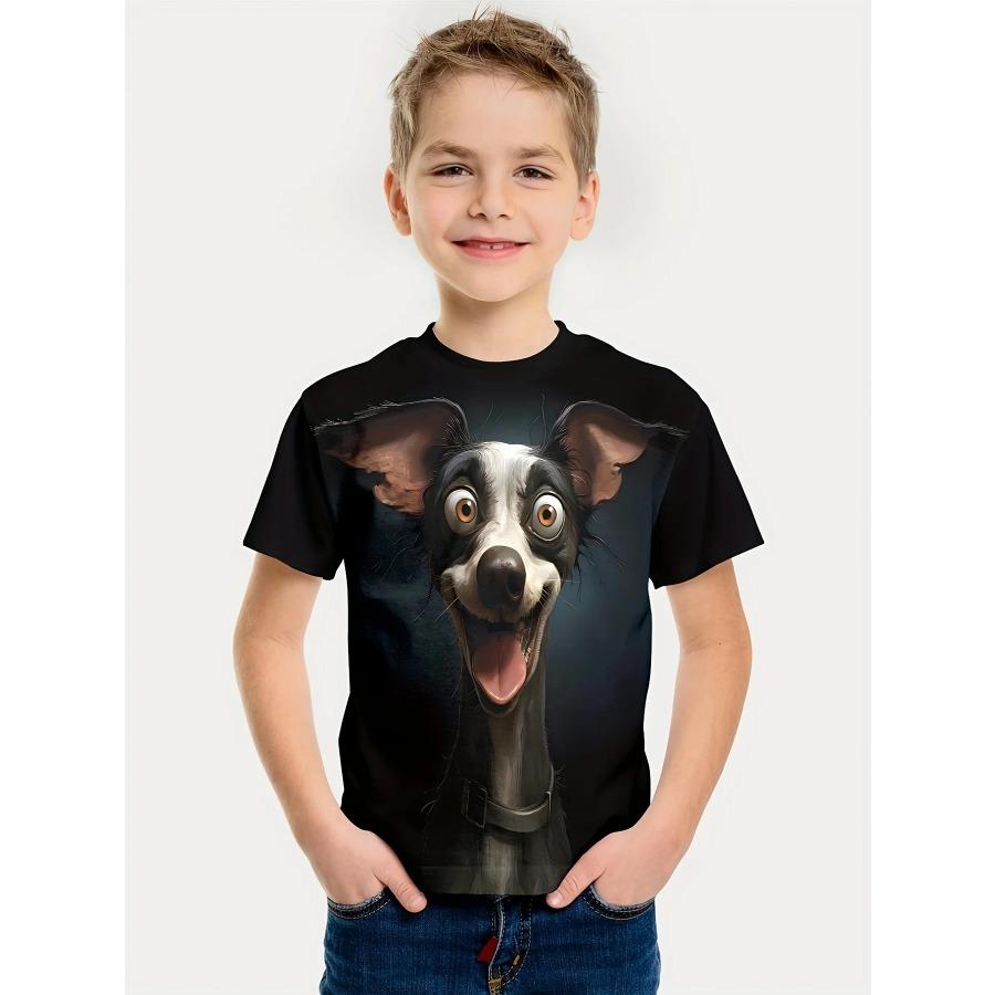Interessantes 3D-Tier-Druck-T-Shirt für Jungen und Mädchen, kreatives T-Shirt, lässig, kurzärmelig, Tops, T-Shirt für Jungen und Mädchen, Sommerkleidung