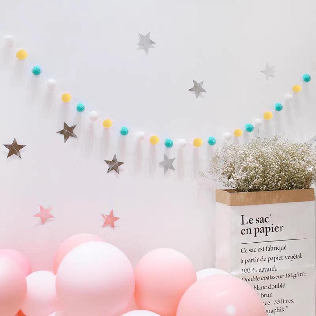 Macaron Color Ball Banner: Children's Room and Festival Hanging Decor