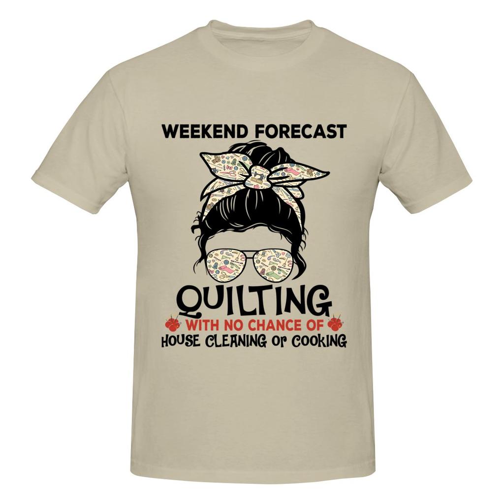 Weekend Forecast Quilting Wounisex Bun Life Hair Glasses Slightly Wide Tshirt Niche Street Style Faderesistant Short Sleeve