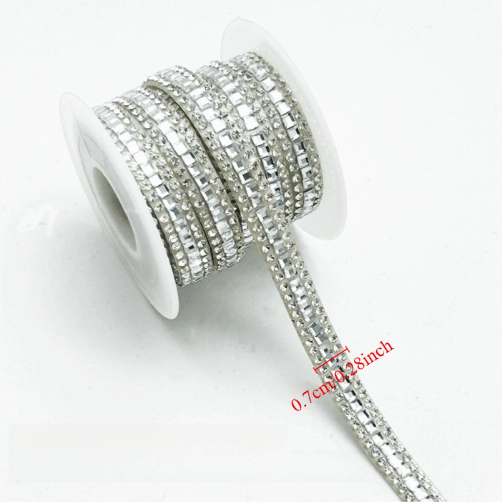 

Shiny Rhinestone Strip 3 Yards Self Adhesive Rhinestone Sticker Rhinestone Tape Bag Decor 3