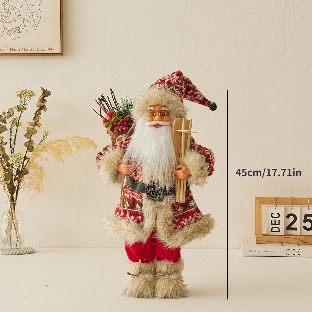New blue Santa Claus doll doll Christmas decoration standing Santa Claus decorative ornament gift