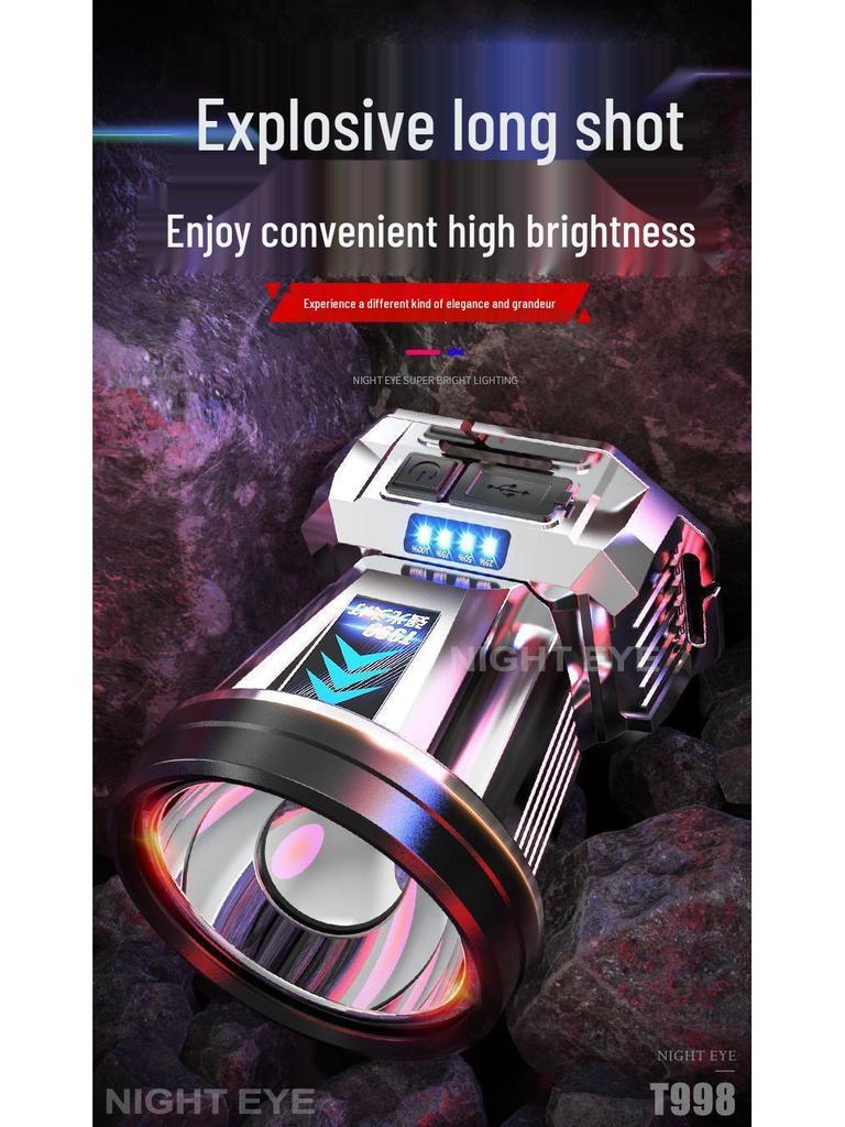 High-Brightness Waterproof Headlamp: Multifunctional, Long Battery Life, Electric Display—Ideal for Outdoor, Emergency, and Fishing Use