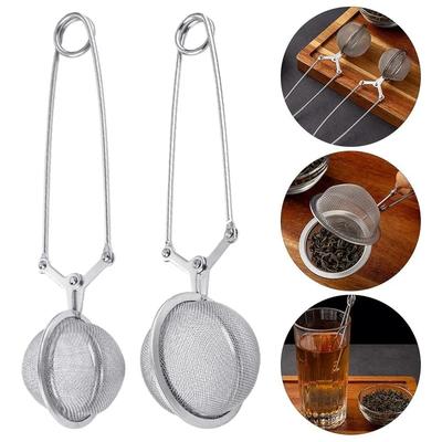 Sked i rostfritt stål Te-kula Infuser Filter Pressa Blad Ört Nät Sil Te-infuser I Nät Te-kula Filter med Handtag