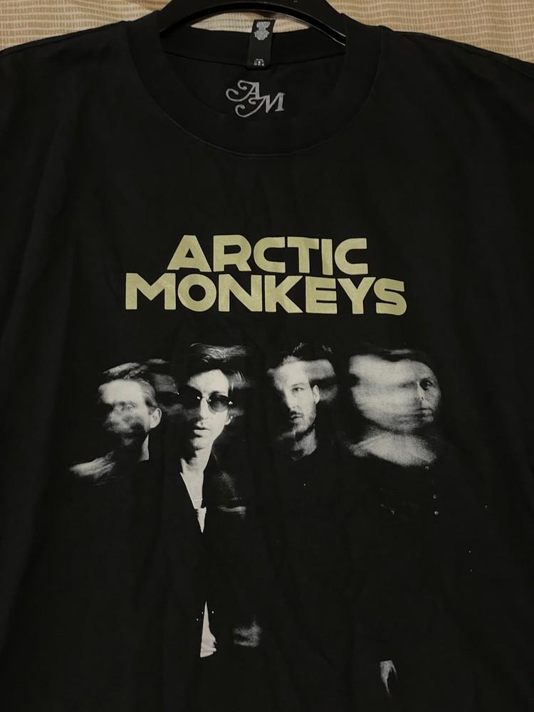 90-е Arctic Monkeys Группа Графическая черная футболка с коротким рукавом Репринт Унисекс Футболка M