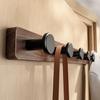 Walnut Wall Hook, No-Drill, for Fitting Room, Entryway, Hall, Wardrobe, Coat and Hat Rack