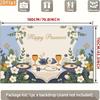 2D Happy Passover Photography Backdrop, Blue Floral Seder Plate & Matzah Background