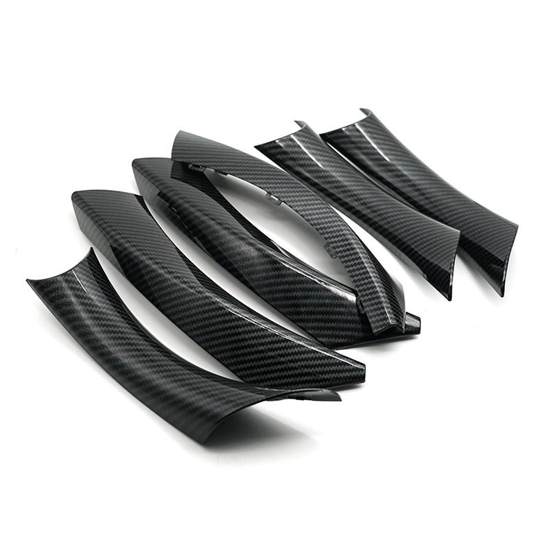 6pcs Carbon Texture / Black Car Accessories Interior Door Handle Pull Cover Trim For BMW 3 Series E90 E91 316 318 320 325 328i