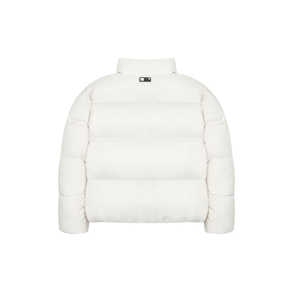 MLB New York Yankees Logo Stehkragen Reißverschluss Langarm Daunenjacke Kurze Version Unisex Jacke Weiß 3ADJM1026-50IVS