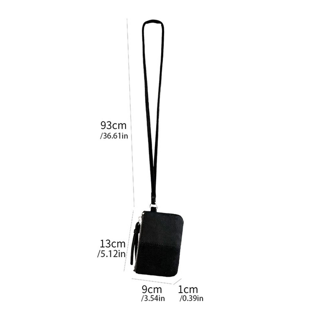 PU Leather Suede Coin Purse Shoulder Bag Hanging Neck Lanyard Wallet Makeup Storage Korean Style Mini Storage Bag Travel